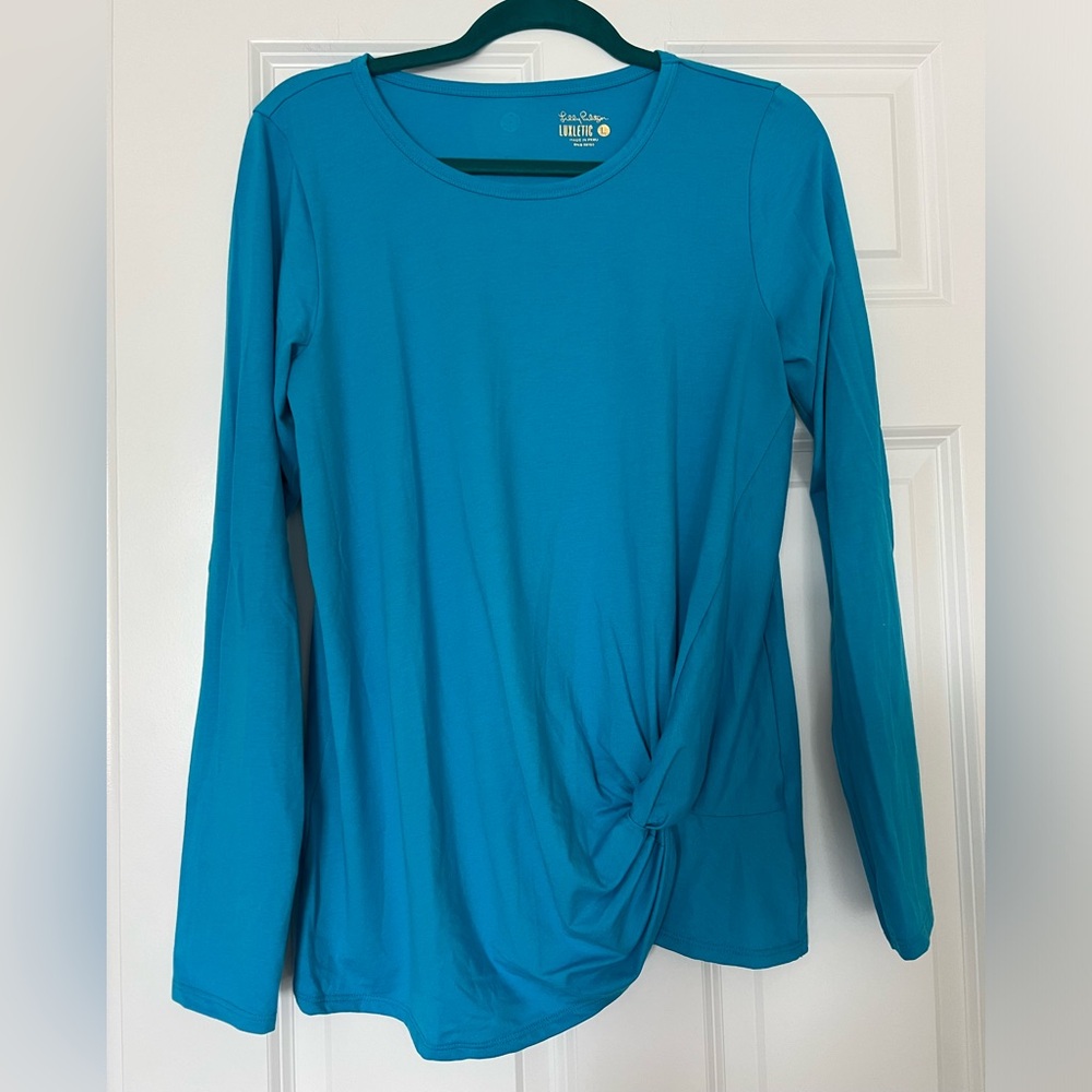 Lilly Pulitzer long sleeve luxletic top size L blue